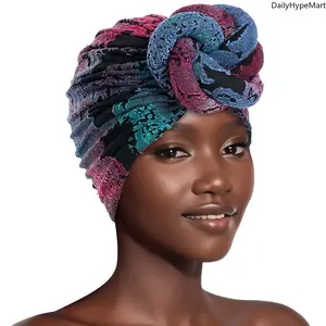 Tie Dye Donut Turban Hat - Colorful Indian-Style Head Wrap for Daily Wear
