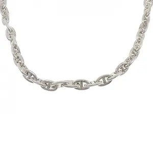 Pre-owned HERMÈS Sterling Silver 925 (Ag925) Small Leather Goods Chaine d'Ancre 925 Necklace