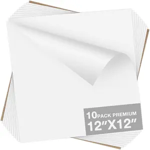 White HTV Heat Transfer Vinyl Bundle - 10 Pack 12"x12" Sheets HTV Vinyl, PU Iron on Vinyl for T-Shirt, Easy to Cut & Weed for Heat Vinyl Design
