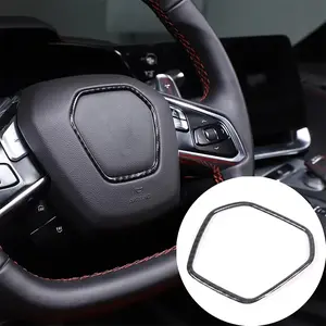 Suitable for Corvette C8 2020+car steering wheel logo decorative frame ABS carbon fiber/red/sub black car modification accessories Decal For Cars Interior Decal Sticker