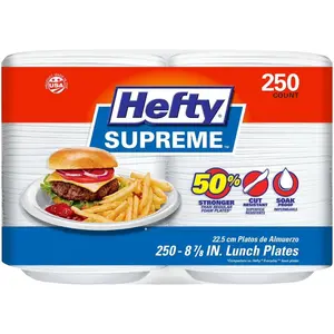 Hefty Supreme Bulk Pack Foam Lunch Plates 8 7/8 Inch, 250 Disposable Plates