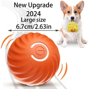New upgraded large size durable motion activated automatic bouncing ball toy, interactive dog toys dog ball for / small / medium / large dogs, USB rechargeable
