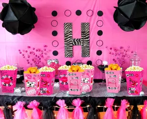 LaVenty Mean Girl Popcorn Boxes for Girls' Party 12 Pack 6x3.5x2.44 Inches Heavy-Duty Card Stock Ideal for Popcorn Candy & Snacks Perfect for Mean Girl Party Activities Disposable