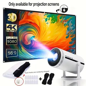 Large-Screen Projector Supporting 1080P Resolution, Portable Pocket Design with Wall-Mount Option, Suitable for Indoor and Outdoor Movie Nights and Presentations