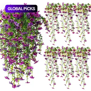 6-Pack Artificial Hanging Six-Ear Orchid Flowers, Artificial Flower Set, Bright Long-Lasting Colors, Indoor & Outdoor Decoration, Perfect for Gardens & Window Sills #GLOBAL PICKS