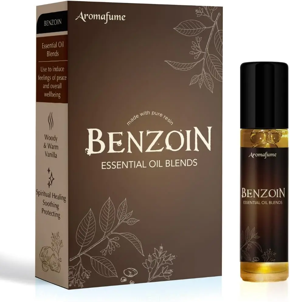 Benzoin Resin Roll-On Blend by Aromafume | 1 x 10ml / 1 x 0.33 Fl Oz | for Meditation, Spiritual Awakening, Prayer and Wellness