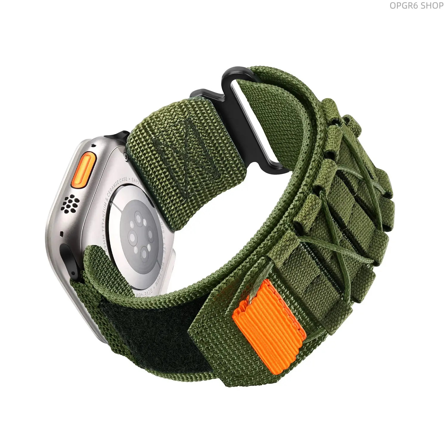 Canvas Nylon Braided Loop Strap Fit All iWatch Models, Lightweight Sweatproof Outdoor Sports Watch Accessory
