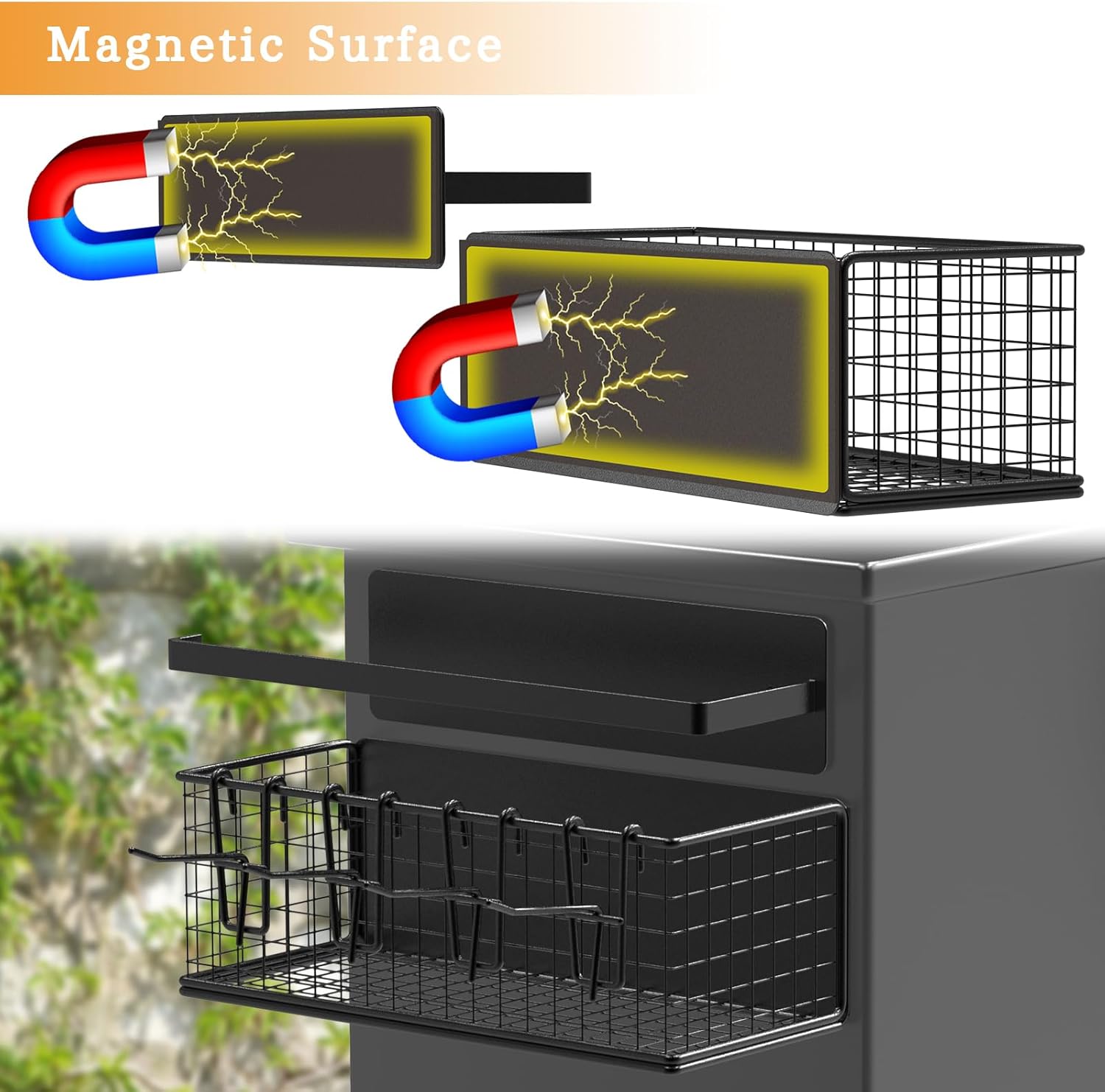 Magnetic Storage Bin & Paper Towel Holder for Traeger Smoker Grills Compatible with Ironwood 885 Pro Series 34 22 D2 575 780 650 Z-Grills Pit Boss Enhances Grilling Experience with Easy Attachment and Organized Storage