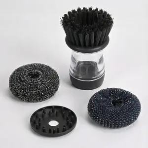 Soap Palm Brush Storage Set, 1 Piece Kitchen Brush with Bracket for Cleaning Pots, Pans and Sinks Scrub Brush Kitchen Scrub Brush