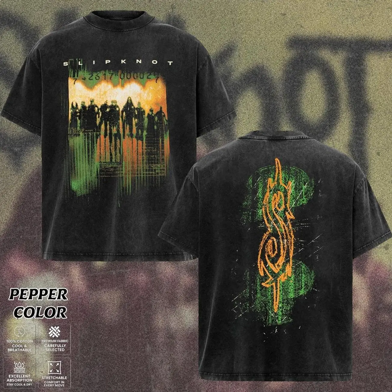 Slipknot Band T-Shirt , Dark Nu Metal Graphic Tee, Masked Industrial Horror Artwork Shirt,Chaos Alternative Metal T-Shirt, Distressed Dark Stage Streetwear, Heavy Metal Band Merch Gift for Rock Fans, Unisex Merch for Men & Women. 8N9