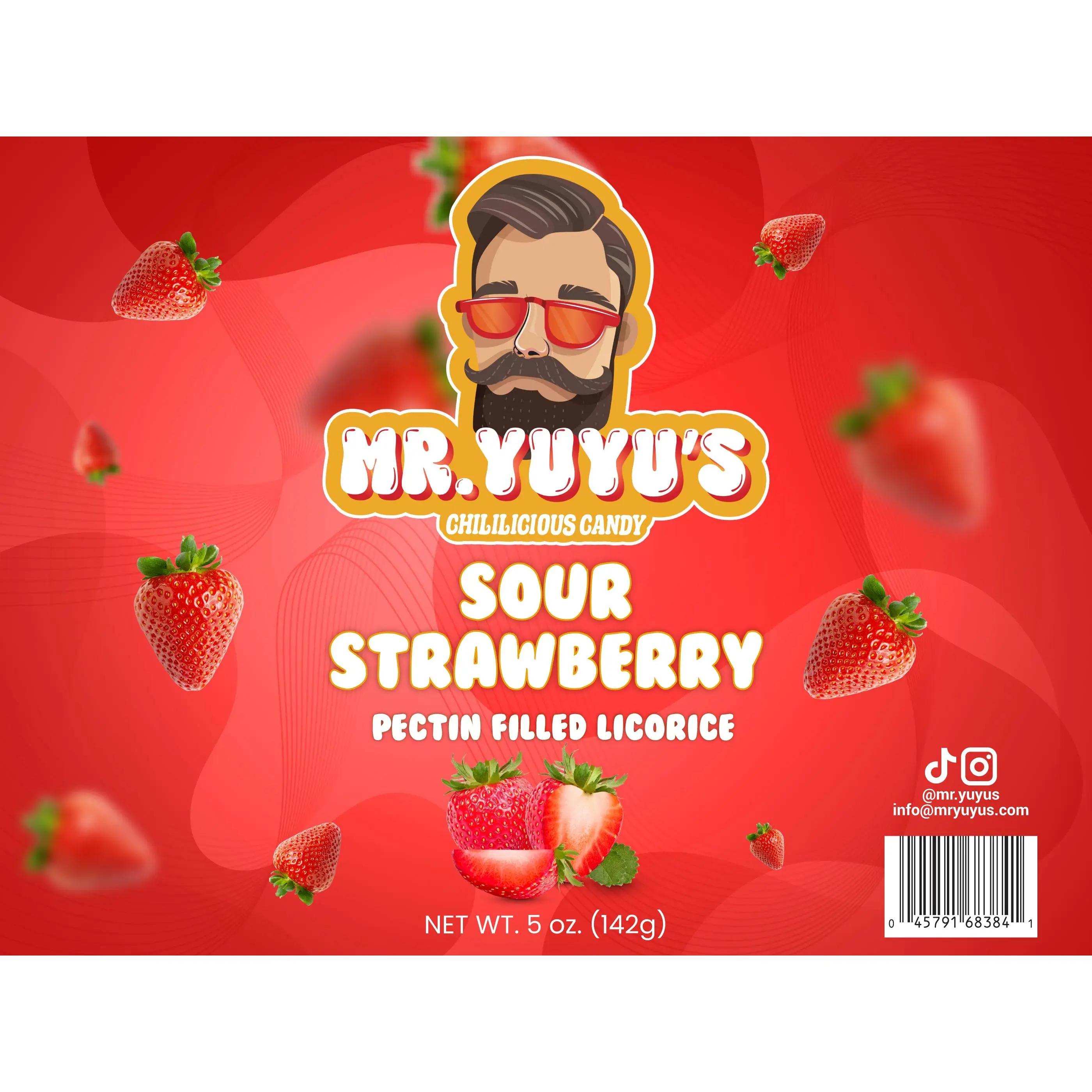 Mr. YuYu's Sour Strawberry Licorice 5oz