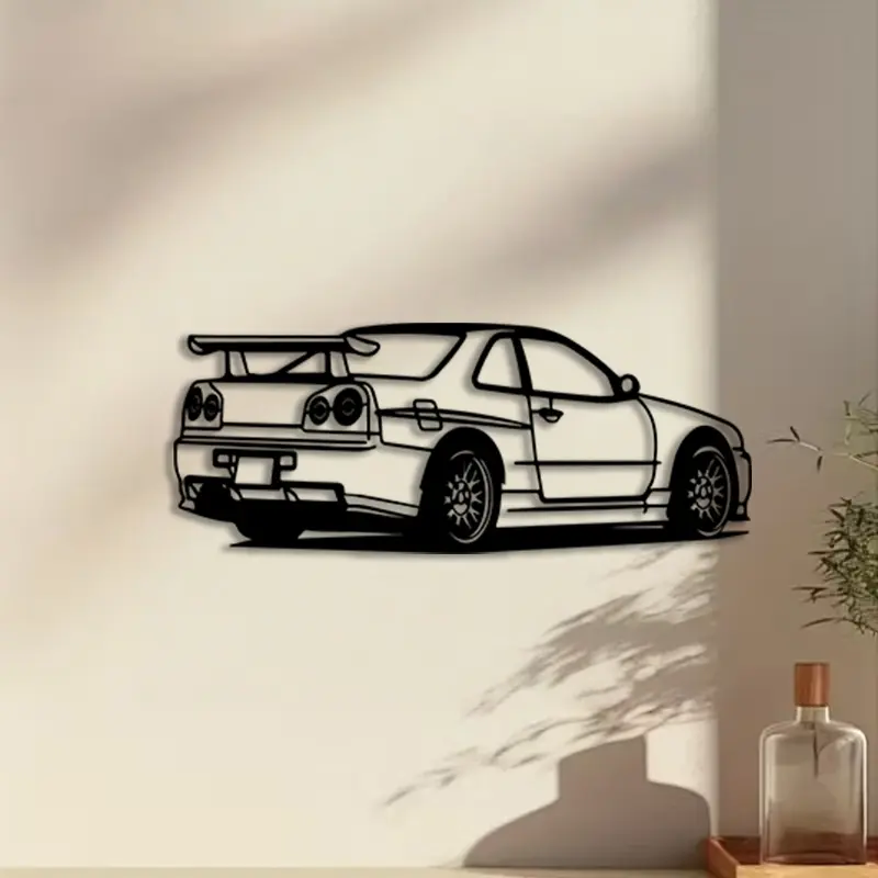1pc Car Model Metal Wall Art, Car Model Statue Mural, Perfect for Garage Wall, Father's Day Decor, Ideal Gift for Car Enthusiasts, Durable Metal, Aesthetic Wall Decor, Vintage Wall Art, Art Work For Wall Decor