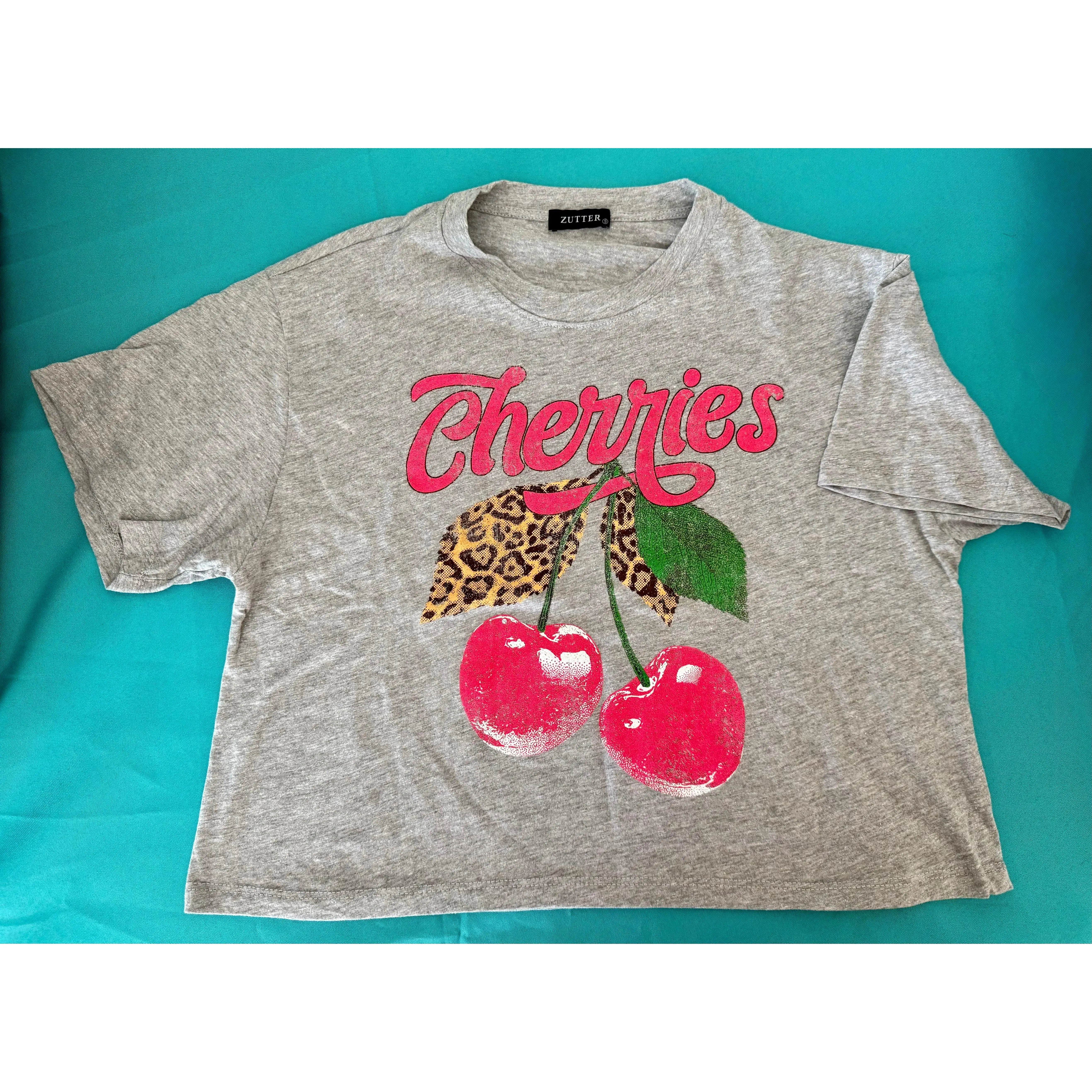 Cropped Cheetah Cherries T-Shirt