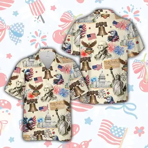 250 Years Of Freedom America Hawaiian Shirt, USA Vintage 4th July Button Up Shirt