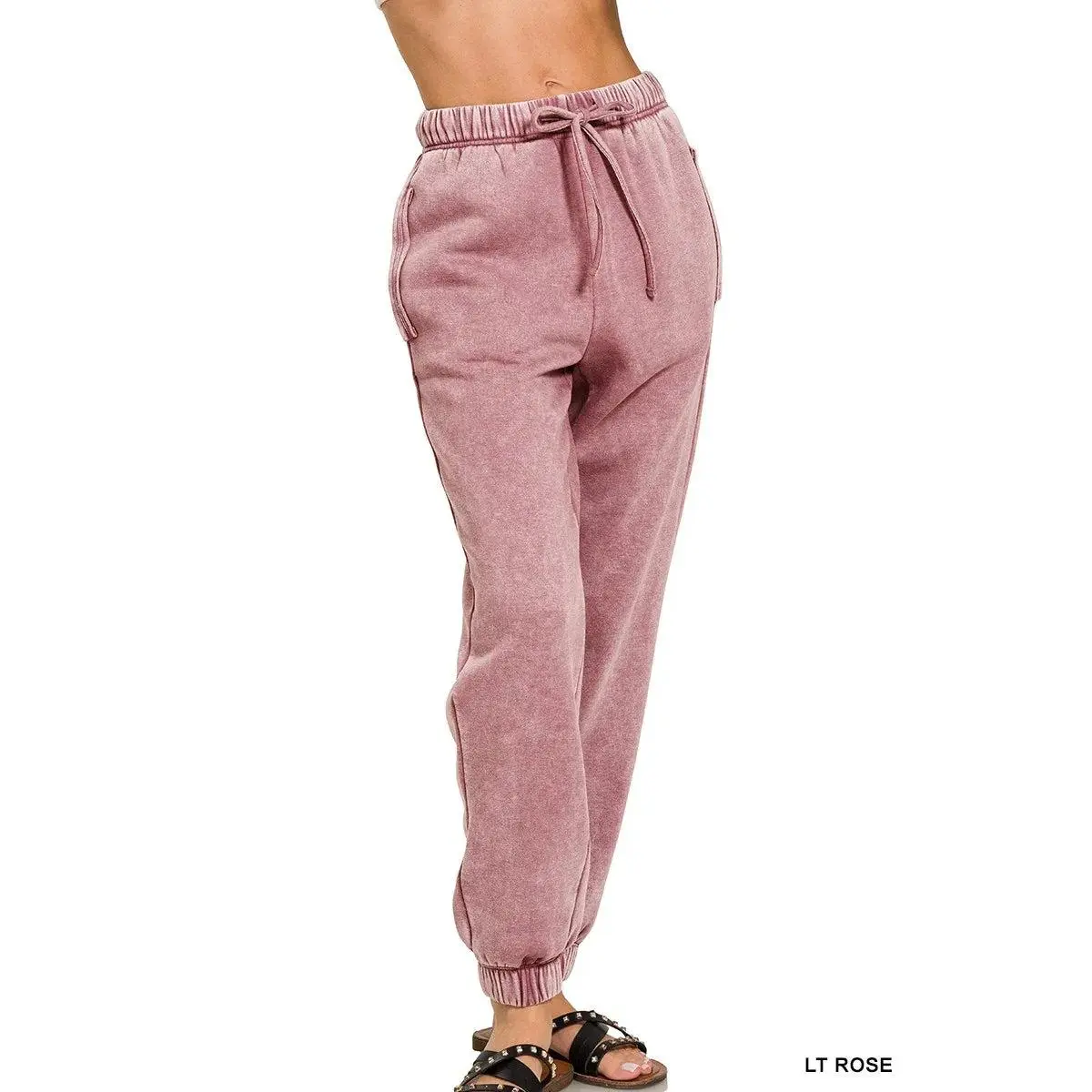 Zenana Acid Wash Fleece Sweatpants
