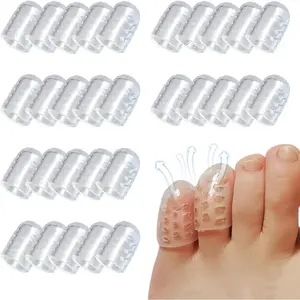 Silicone Anti-Friction Toe Protector, Gel Toe Protectors Breathable Toe Covers, Silicone Little Toe Sleeves Gel Toe Protectors Women with Airflow Orifice Breathable Toe Separators (10pcs)