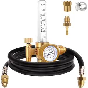 BO WELD Argon CO2 Regulator Flow Meter Gas Regulator with 6.8ft Gas Hose for TIG MIG Welder