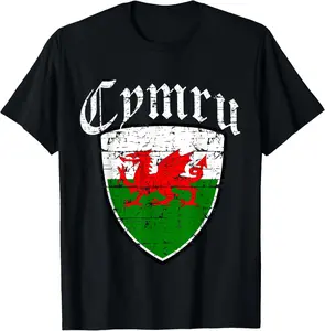 100% Cotton Welsh Flag Cymru Design T-Shirt