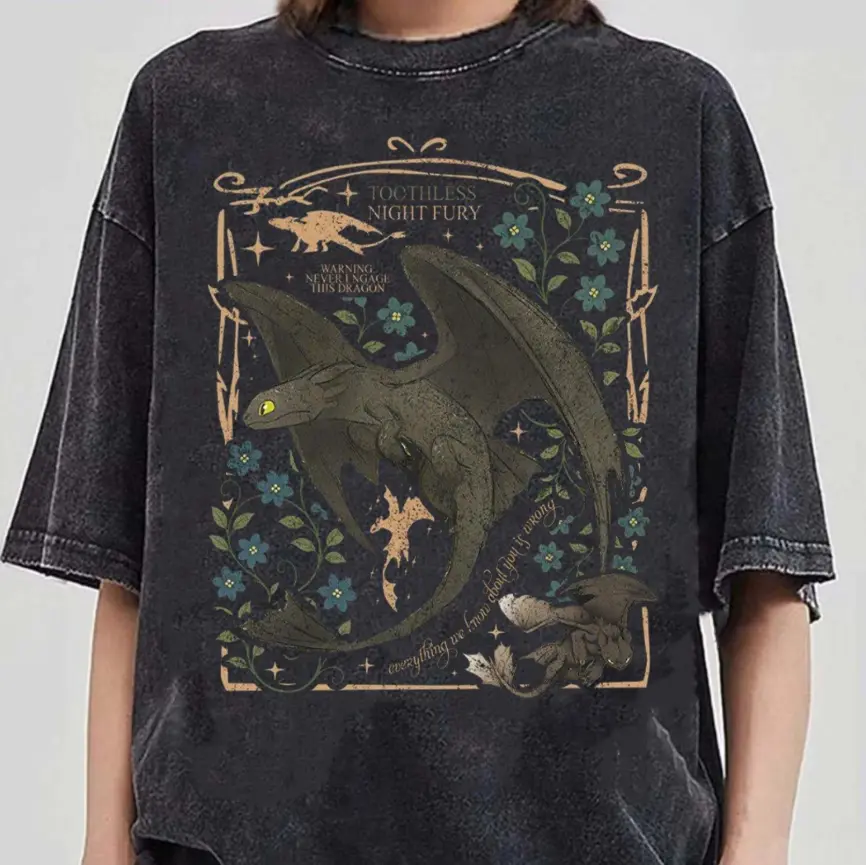 Youth & Adult Toothless Shirt, Toothless Botanical Shirt, How To Train Your Dragon Shirt, Epic Universe Shirt, Toothless TShirt