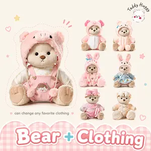 TEDDY HUGGY 12-Inch Plush Teddy Bear & Wardrobe Set – Includes Multiple Cute Outfits, Perfect Gift for Kids, Toddlers & Collectors, All Ages