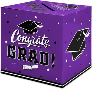Graduation Party Decorations Graduation Box Graduation Card Box for Graduation  Graduation Party Favors Decor Party Supplies Purple