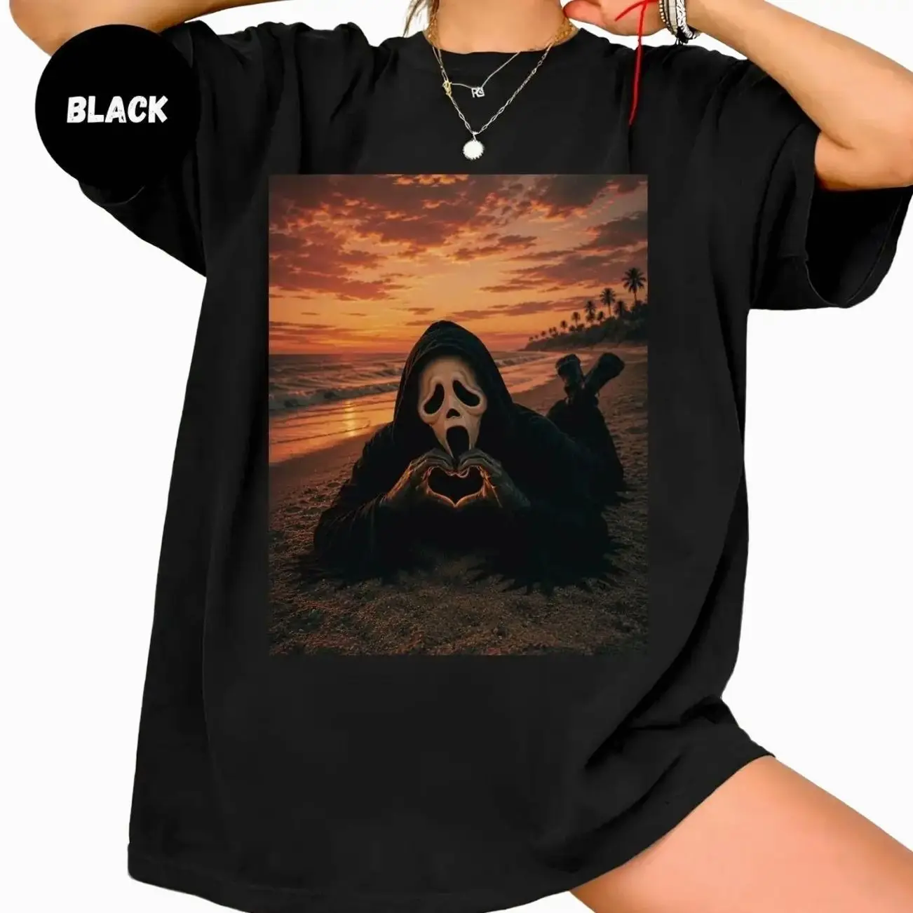 Funny Ghostface Valentine Shirt, Scream Movie Heart Hands T Shirt, Cute Horror Lover Gift, Ironic Slasher Love Tee, Halloween