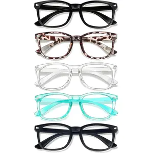 Reading Glasses for Women Men, Eyeglasses, Blue Light Readers for Men Women, Computer Eye Glasses, Cheaters - 5 Pair (1.5x)