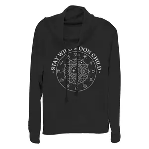 Junior's Lost Gods Stay Wild Moon Child Cowl Neck Sweatshirt