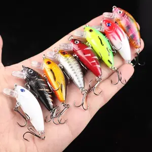 Artificial Fishing Lure, Fake Fish Lures, 8 Counts Lifelike Fake Fishing Bait with Hook, Fishing Accessories, Lure Hooks
