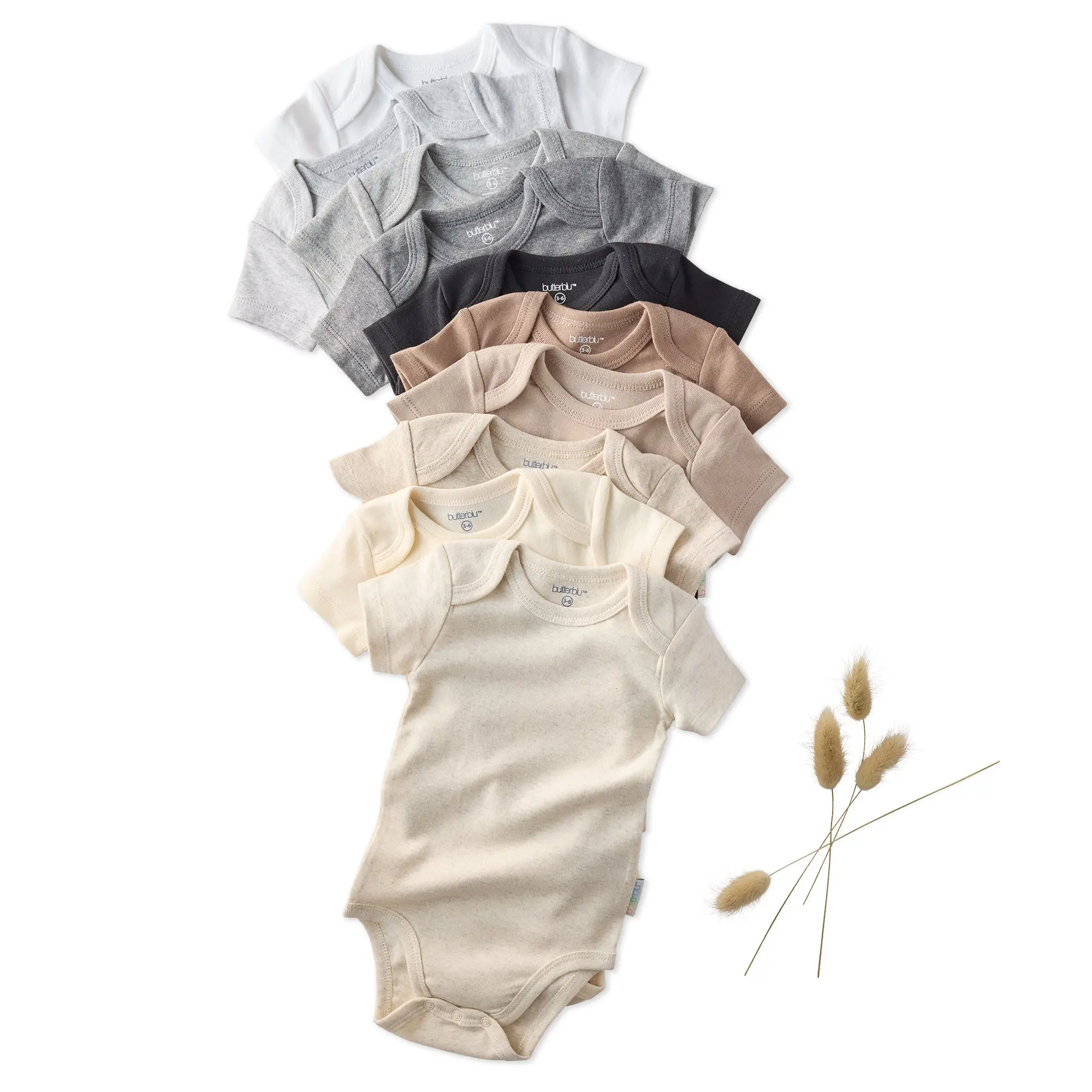 AVERY 10-Pack Short Sleeve Bodysuits 100% Organic Cotton