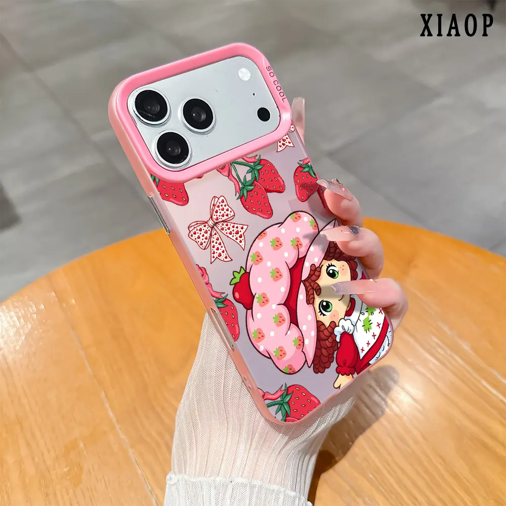 Cute Strawberry Girl Customized Smartphone Casing - Shockproof, High-Durability Matte Protector for iPhone 17 Pro Max/16/15/14/13/12/11, Air, E, Plus, Lightweight Phone Accessory, Ideal Gift, Accessories, Cover, Cute Accessories