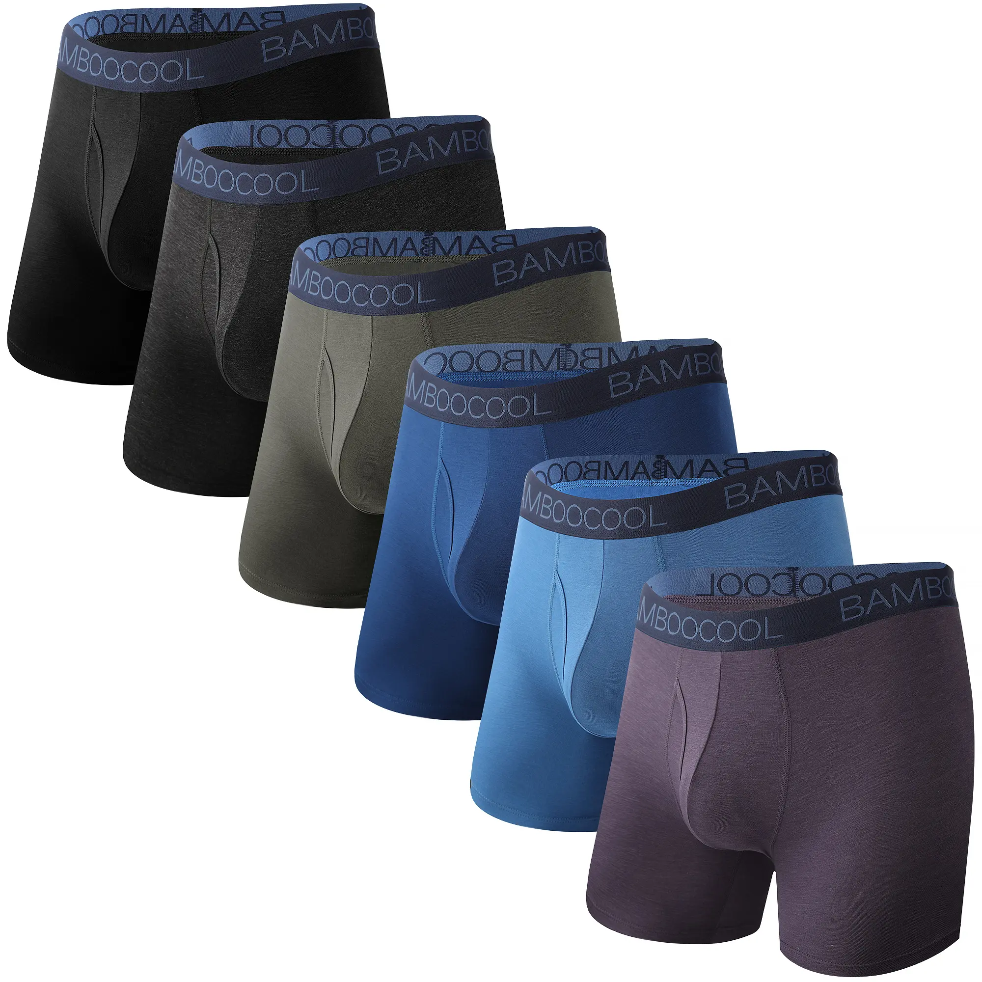 2blue/1purple/1gray/2black（6 Pack）