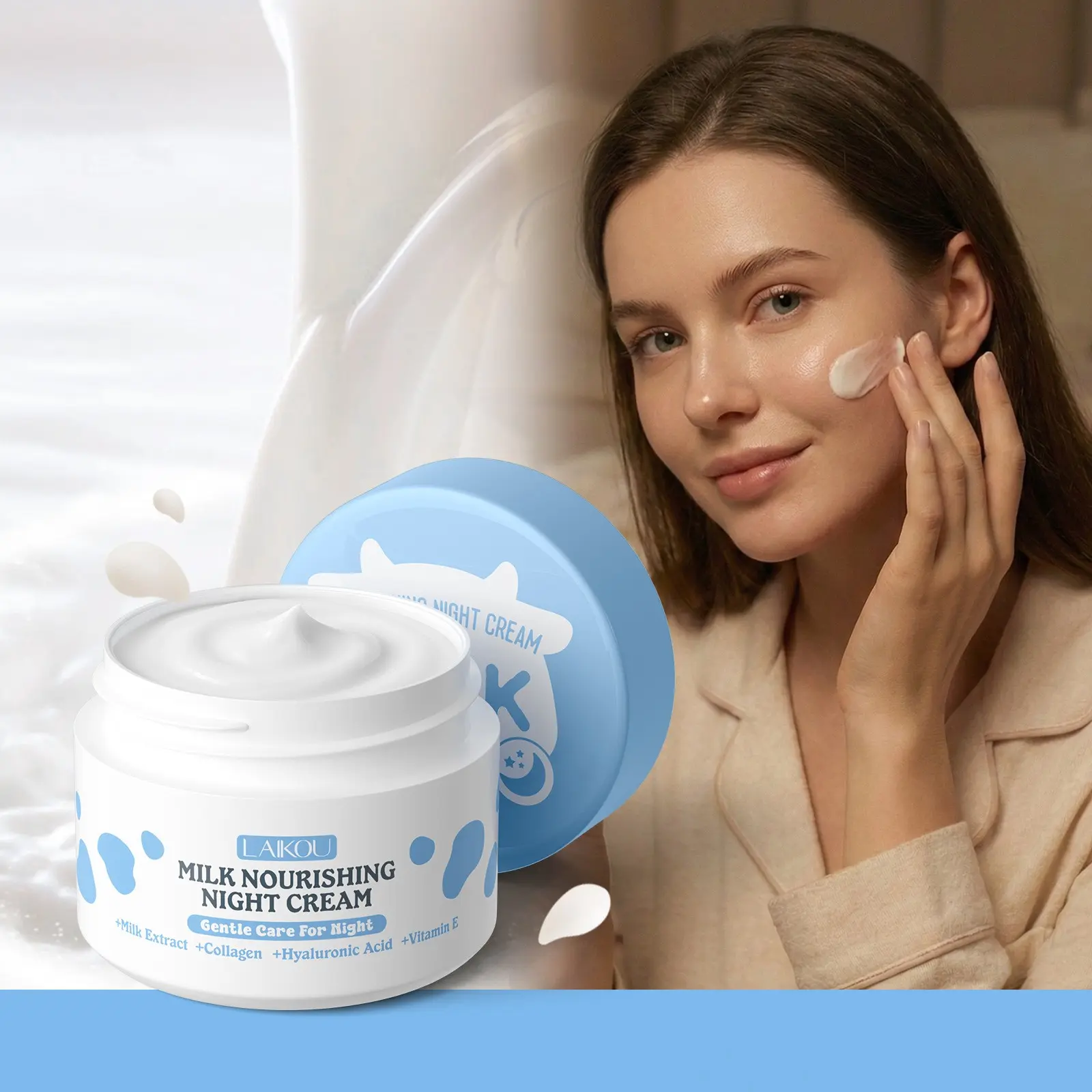 Milk Day Cream & Night Cream Set 30g+30g ， Milky Skincare Duo for AM PM Routine ， Hydrating & Lifting Face Moisturizer ，Non-Greasy Fast Absorbing ， Travel Size Daily Essentials, Daily Moisturizing Blend
