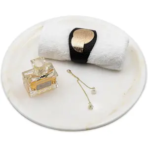 Marmor Marble Perfume Tray Bathroom Tray for Decorative,Candles,Jewelry Stone Vanity Tray,Kitchen Counter Decor and Home Decorative Tray(Calacatta Marble Gold) Jewelry Tray Unique Festival Gifts