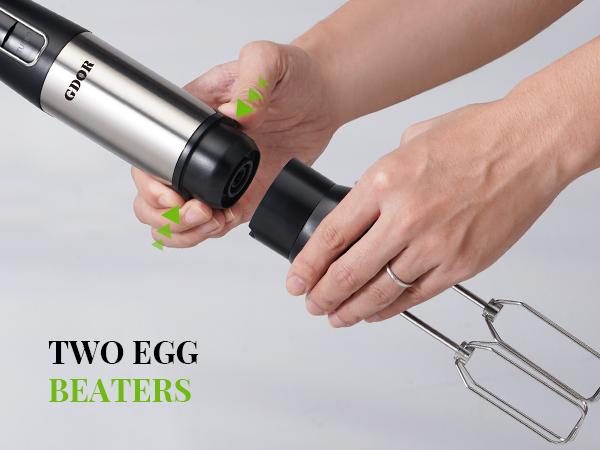 GDOR 1000W Immersion Hand Scratch Resistance Blender with 20 Speed & Turbo Mode, Dough Hooks, Beaker, Chopper & Titanium Blades, Portable Design