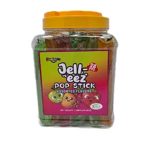Jell-eez Pop Stick Assorted Flavors 28 pcs Jar - Snack