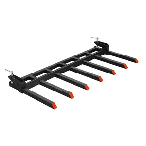 VEVOR 68.5" Clamp on Debris Forks for Buckets, 7 Fork Tines, 4560lbs Load Capacity, Heavy Duty Pallet Forks for Tractor Loader Skid Steer, Bolt on Bucket Attachments for Removing Yard Waste and Debri
