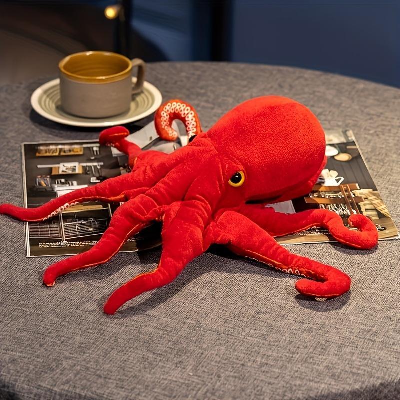 40Cm/15.74In Red Simulated Octopus Soft Stuffed Marine Animals Doll Lifelike Octopus Doll for Birthday Gift Home Decor