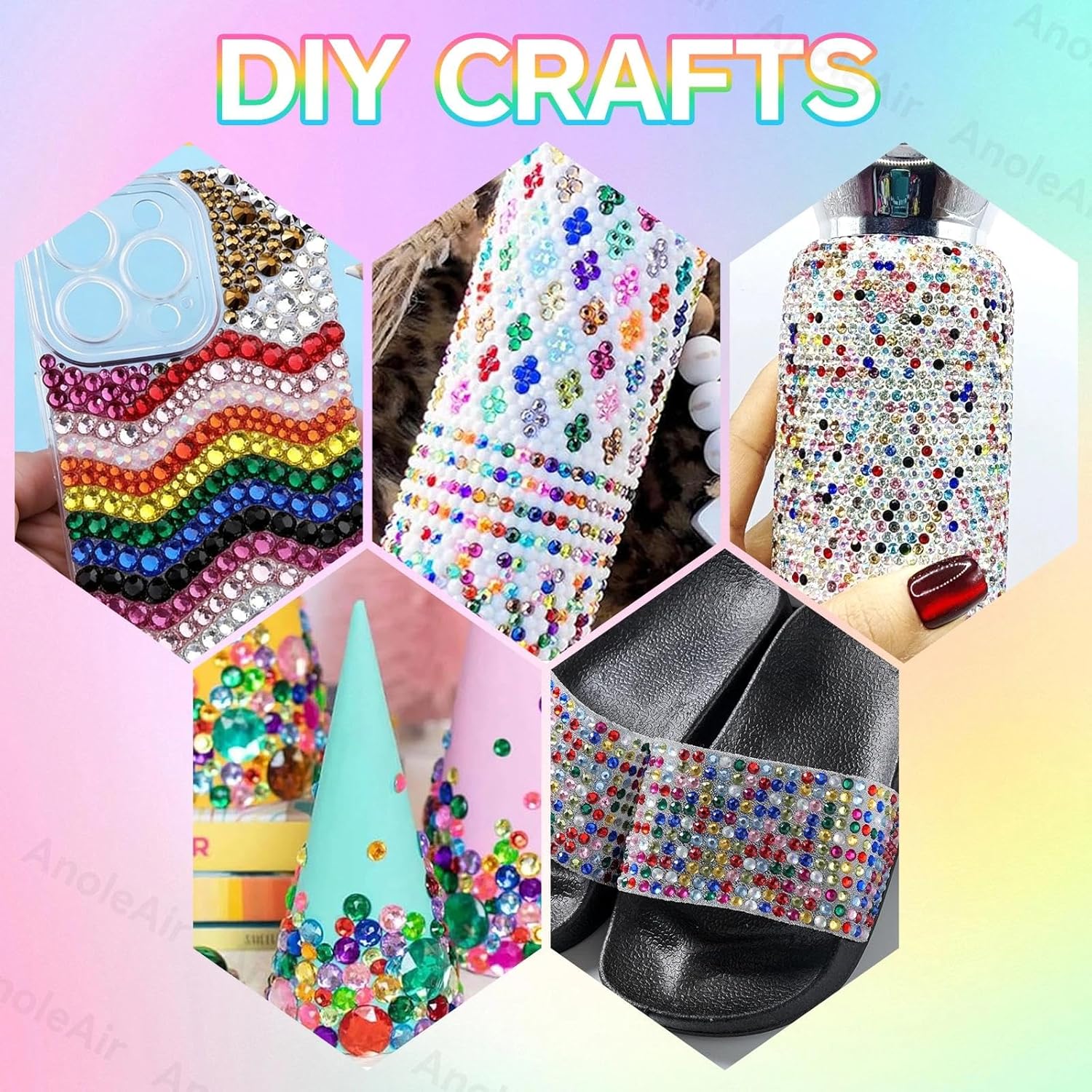 VIBRANT GEMS 32000Pcs Resin Rhinestones with Tweezers for Crafting Mixed-Color 3mm Bedazzling Crystal with Gifted Tools Jewelry for DIY Crafts Clothing Tumblers Shoes Fabric Nail Art Colorful