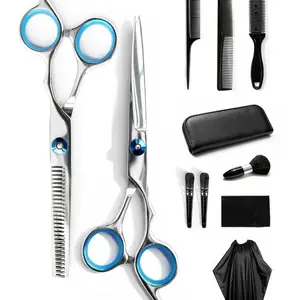 Hair Cutting Scissors Kits, 11 Pcs Stainless Steel Hairdressing Shears Set Professional Thinning Scissors For Barber/Salon/Home/Men/Women/Kids/Adults Shear Sets Barber Haircut Kit Salon Styling Tool