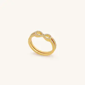 Infinite Harmony Dainty Gold Stack Ring
