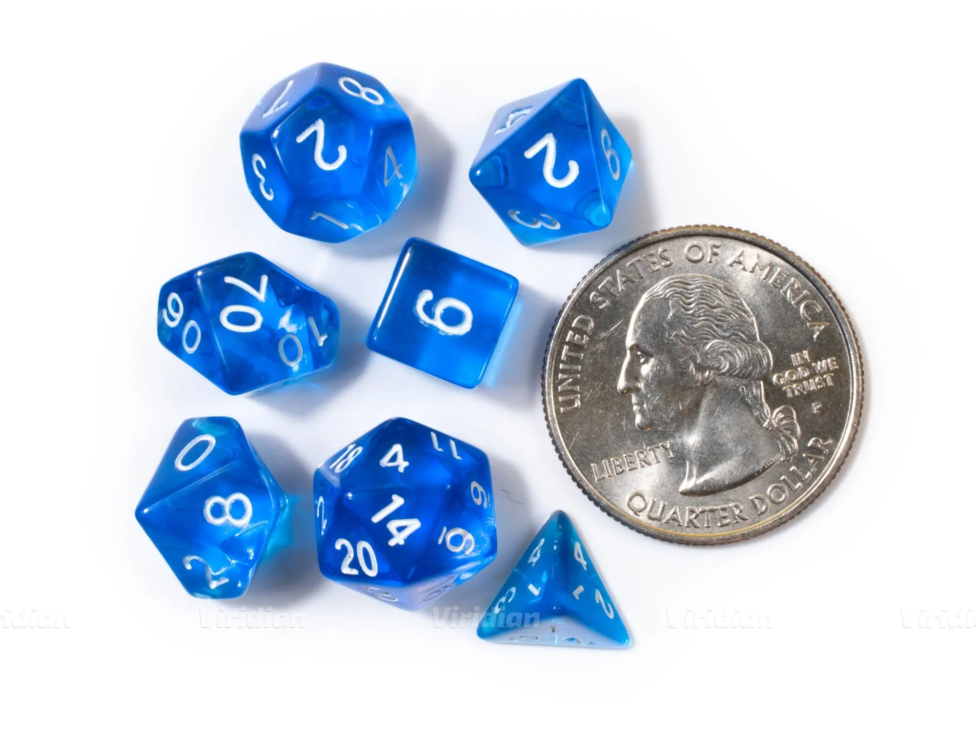 Tiny Blue | Mini Translucent Dice Set (7) Tiny Blue | Mini Translucent Dice Set (7)