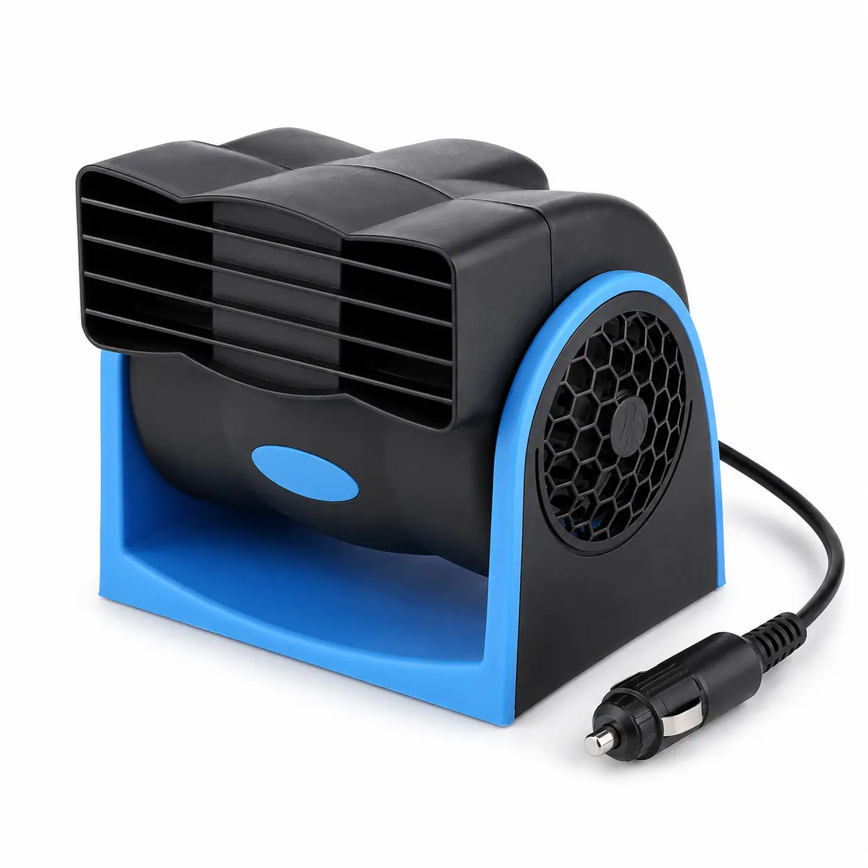 12V 2-Speed Car Fan, Adjustable Squirrel-Cage Air Circulator with Strong Focused Airflow, Cigarette Lighter Plug for Cars, Trucks