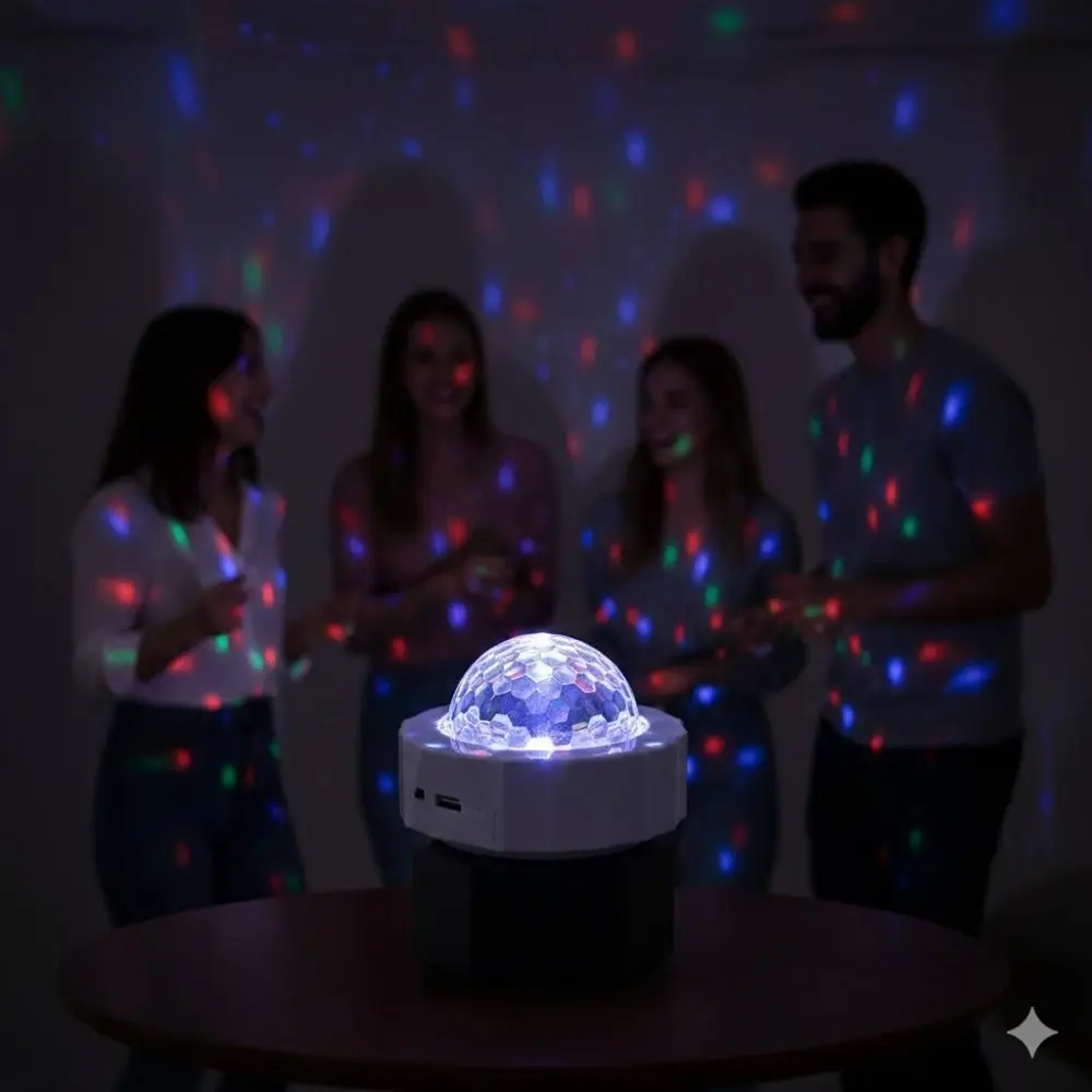 Mini Disco Ball Light | Color-Changing Mood Lamp for Car & Bedroom | Music Sync RGB Party Decor | Portable Sphere Light with Flash & Sound Activation | Vehicle & Home Decor