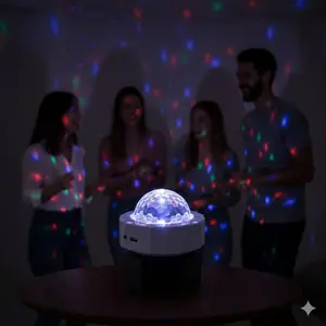Mini Disco Ball Light | Color-Changing Mood Lamp for Car & Bedroom | Music Sync RGB Party Decor | Portable Sphere Light with Flash & Sound Activation | Vehicle & Home Decor