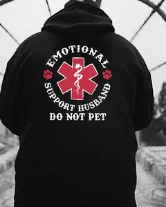 Emotional Support Husband Do Not Pet Hoodie – Funny Medical Marriage Humor T Shirt, Wife Gift Sweatshirt