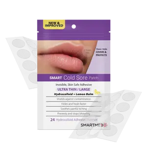Smart Cold Sore Treatment Patch Large 24 ct - Ultra Thin with Lemon Balm Therapy