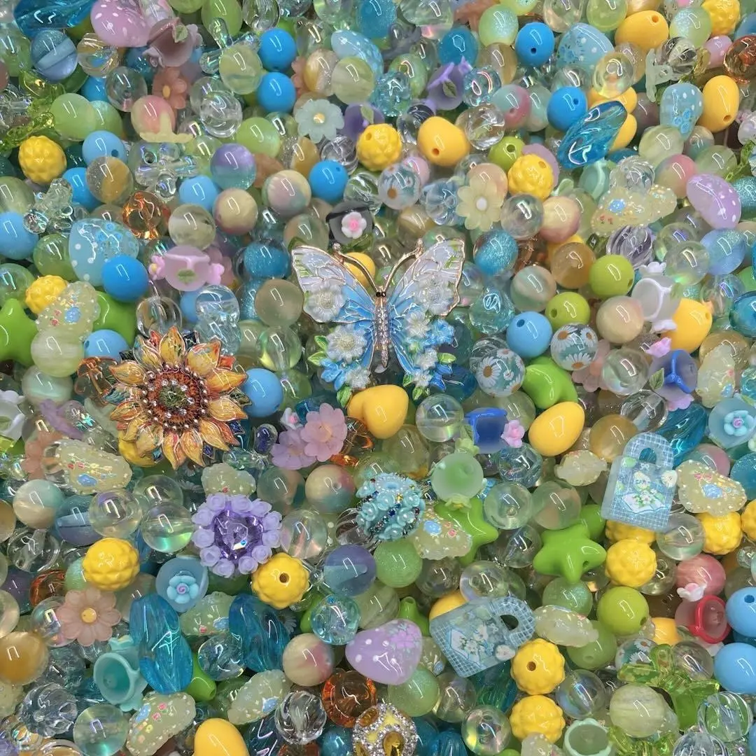 Acrylic Beads Mix 16mm for DIY Projects Bracelets Phone Charms Necklaces Beadable Pens Anklets Hair Beads Bag Chains Earrings Rings Hair Ropes Handmade Gifts Beaded Jewelry Summervibes