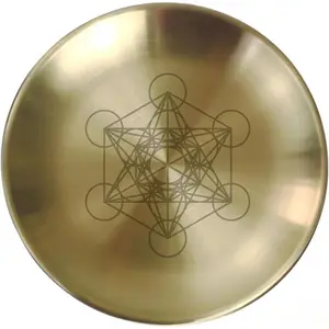 5.5inch Altar Ritual Plate Dish Stainless Steel Flat Bowl Round Metal  Tray Prayer Astrology Tarot Offering Plate Ring Trinket Holder for Smudging Decoration Trays  (Metatron )