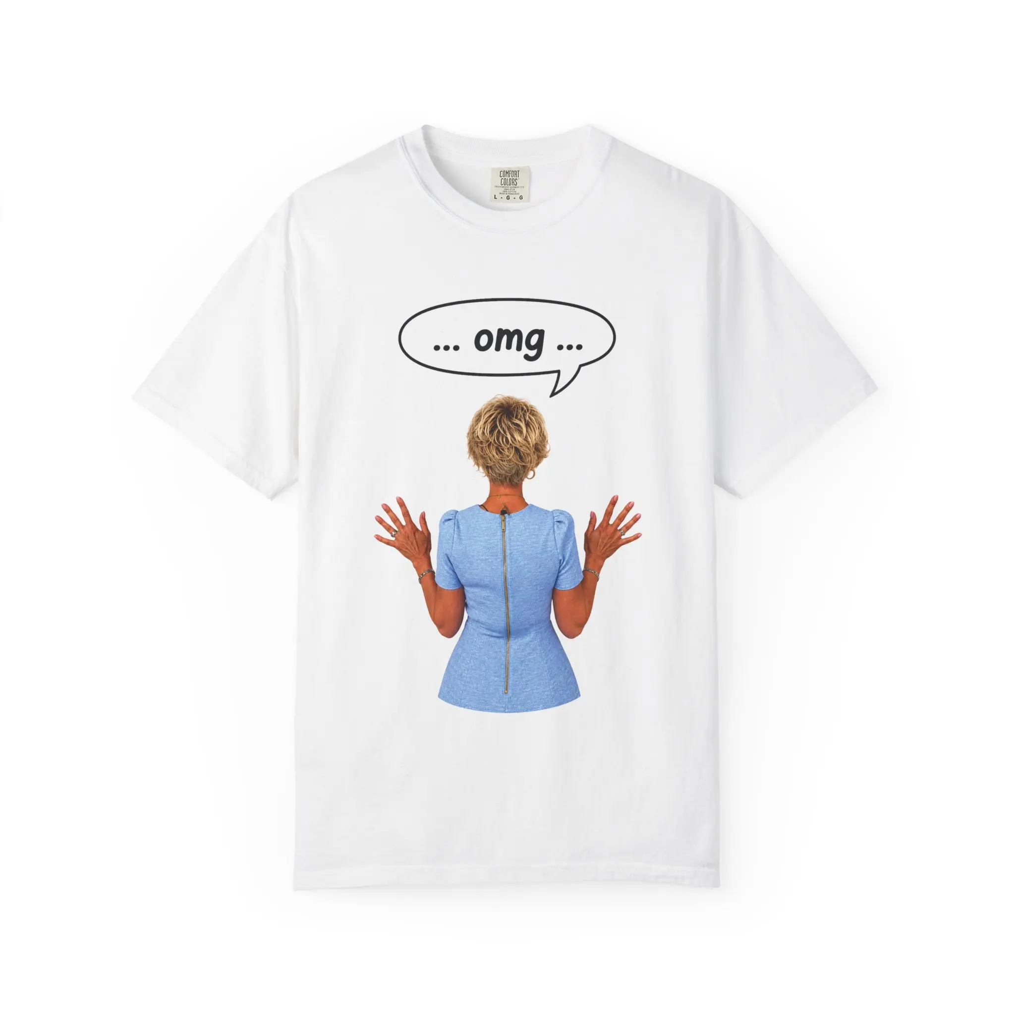 The QVC Wig Lady Blooper T-Shirt Cotton Fabric
